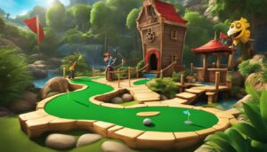 Mini Golf Course with Obstacles