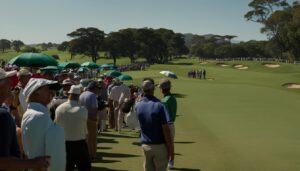Spectators at South African Open Golf Tournament